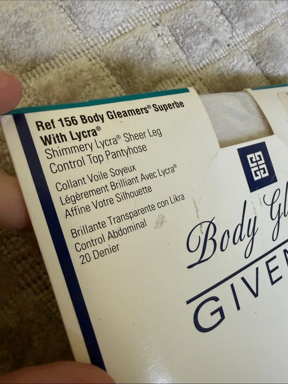 Vintage Givenchy Body Gleamers Sheer Leg Control Top Pantyhose - Crystal B